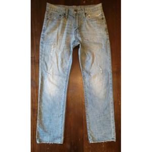 American Eagle Outfitters Mens Jeans Slim Straight Blue Distressed Size 29/30